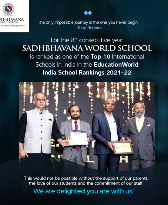 Ranked as One of the Top 10 International Schools in India